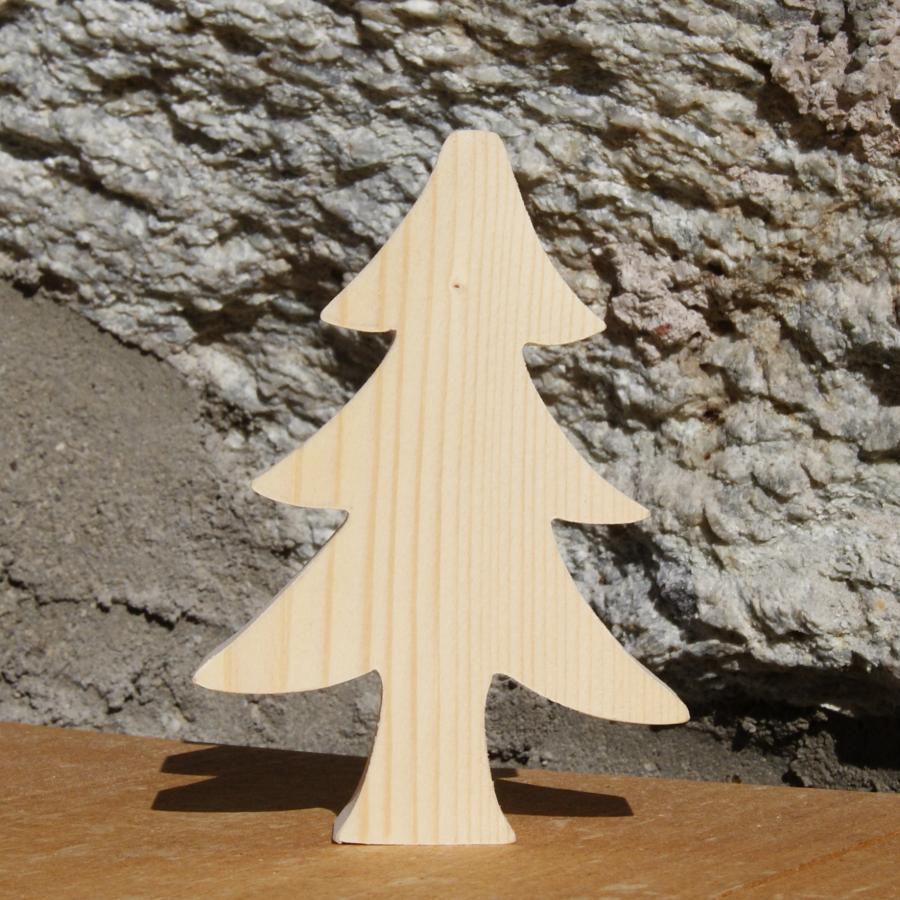 Albero di Natale 10 cm in legno massiccio, fatto a mano, spessore 20 mm, da dipingere