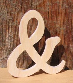 segno e 10 cm, ampersand di legno da incollare