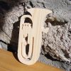 tuba in legno ht 15 cm decorazione per matrimonio