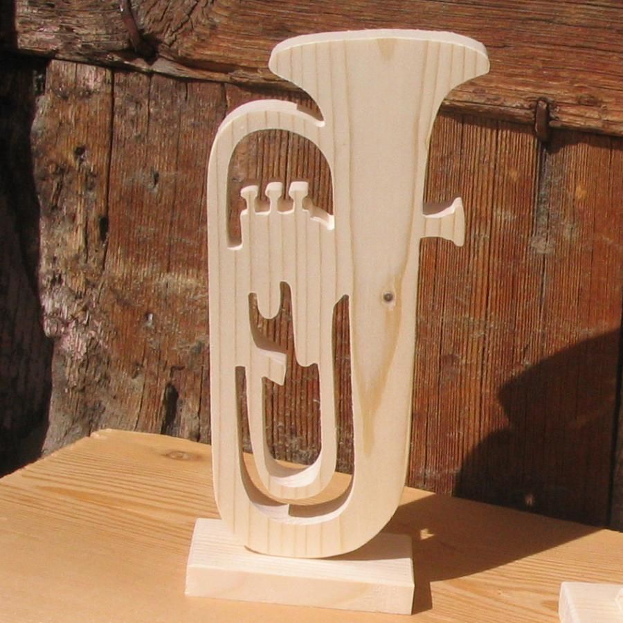 tuba montata su una base di legno massiccio decorazione di matrimonio tema musicale fatto a mano regalo musicista