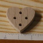 Pulsante a cuore da 22 mm da decorare e cucire o incollare, abbellimento scrapbook fatto a mano in legno massiccio