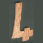 Numero 4, altezza 8 cm, in legno massiccio di faggio, tagliato a mano, da incollare
