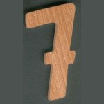 Numero 7 ht 10 cm marcatura del legno