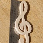 Figurina chiave di violino ht 6cm decorazione tema musica fatto a mano legno massiccio abbellimento scrapbooking