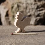 Figurina di gallo in legno in miniatura, tempo libero creativo 