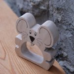 Topolino porta tovaglioli, fatto a mano in legno massiccio