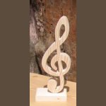 chiave di violino in legno massiccio montata su una base, decorazione per tavolo di nozze, regalo per musicisti