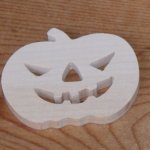 Figurina di zucca di Halloween da 3 mm da dipingere e incollare, abbellimento in legno massiccio fatto a mano per scrapbook