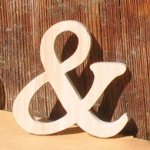 segno e, ampersand in legno massiccio da attaccare, fatto a mano, abbellimento per scrapbook, deco