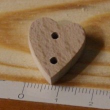 Pulsante a cuore 15 mm in legno massiccio fatto a mano