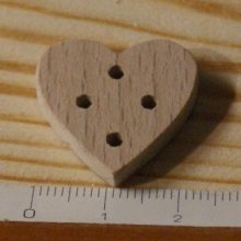 Pulsante a cuore da 22 mm da decorare e cucire o incollare, abbellimento scrapbook fatto a mano in legno massiccio