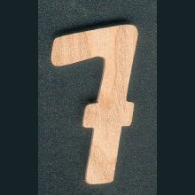 Numero 7 in legno di frassino, altezza 5 cm, da attaccare, segnaletica