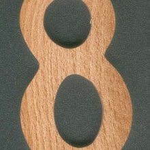Numero 8 ht 10cm insegna in legno 