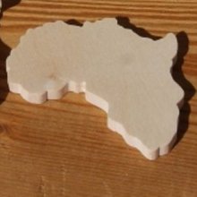 Figurina mappa dell'Africa ht6cm spessore 3mm per decorare