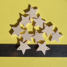 Statuetta di stella in miniatura con 5 rami traforati, decorazione natalizia da appendere e decorare, legno massiccio