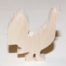 Statuetta in legno di gallo cedrone e galletto