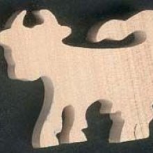 statuetta di mucca in miniatura di 3 mm di spessore da dipingere e incollare in legno d'acero massiccio, tagliata a mano, fattoria di animali per scrapbooking
