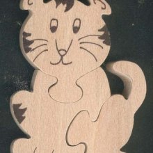 Puzzle in legno 3 pezzi tigre in legno massiccio, fatto a mano, animali della savana