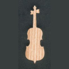 Statuetta di violoncello montata su un fuso in legno di frassino, tagliato a mano da artigiani
