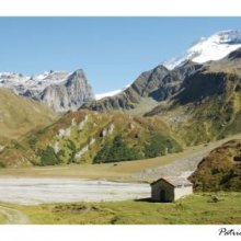 Cartolina lago di Gliere, Champagny en vanoise in estate