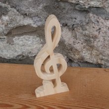 chiave di violino con base integrata decorazione musicale fatta a mano in legno massiccio