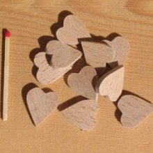 10 cuori in miniatura da attaccare e decorare in legno massiccio, abbellimento artigianale per scrapbooking