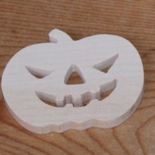 Figurina di zucca di Halloween da 3 mm da dipingere e incollare, abbellimento in legno massiccio fatto a mano per scrapbook