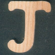 Lettera J in legno di frassino, altezza 5 cm