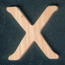 Lettera X in legno, altezza 5 cm