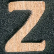Lettera Z in legno di frassino altezza 5 cm