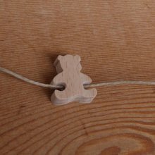 perline di legno orsetto H per decorare collana bambino