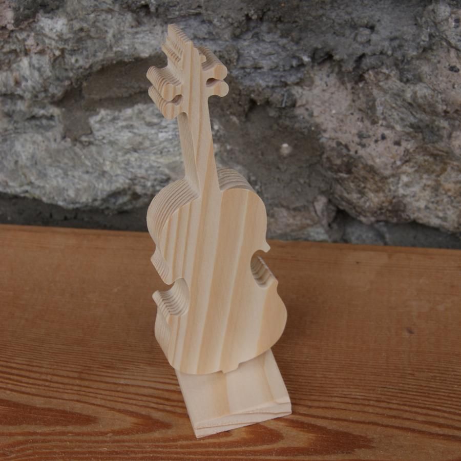 violino in legno altezza 20cm decorazione d'interni, centro tavola festivo, fatto a mano